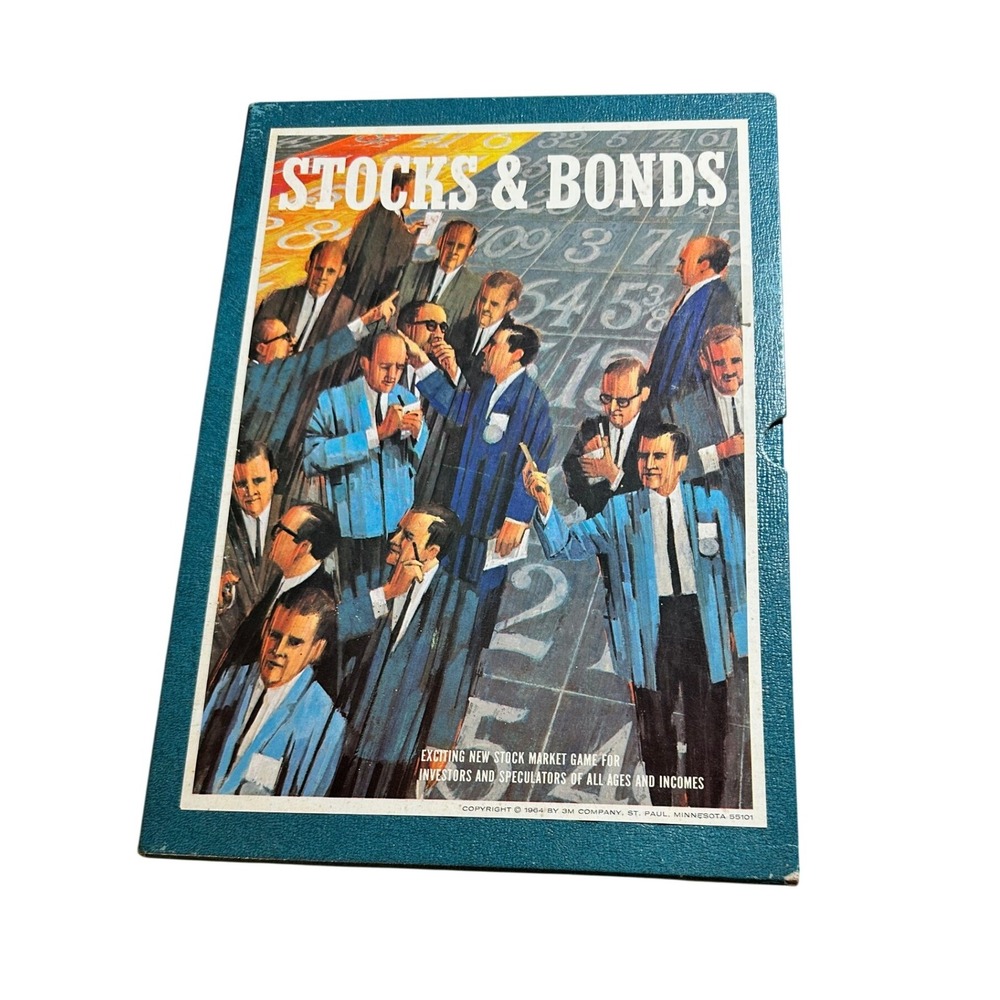 Vintage 1964 3M Bookshelf Game Stocks‎ & Bonds Investment Strategy Board Game